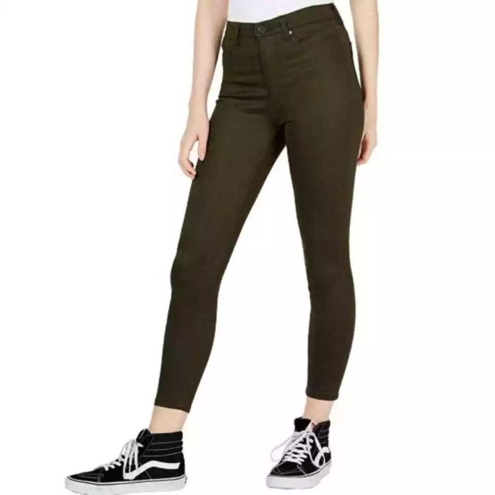 NWT Celebrity Pink Jeans Womens 0 High Rise Super Skinny Ankle Olive Stretch
